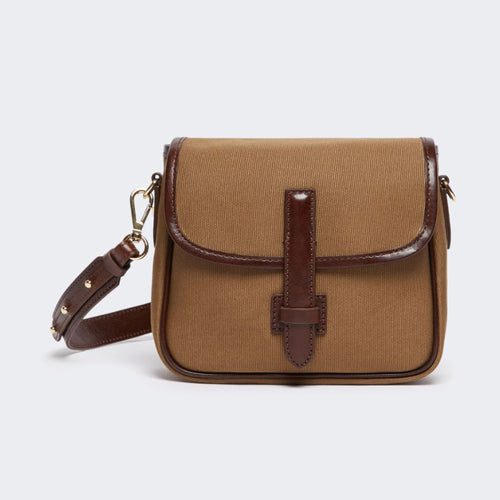 WEEKEND MAX MARA Gap Small Canvas Crossbody Bag in Bronze