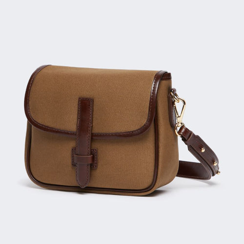 WEEKEND MAX MARA Gap Small Canvas Crossbody Bag in Bronze