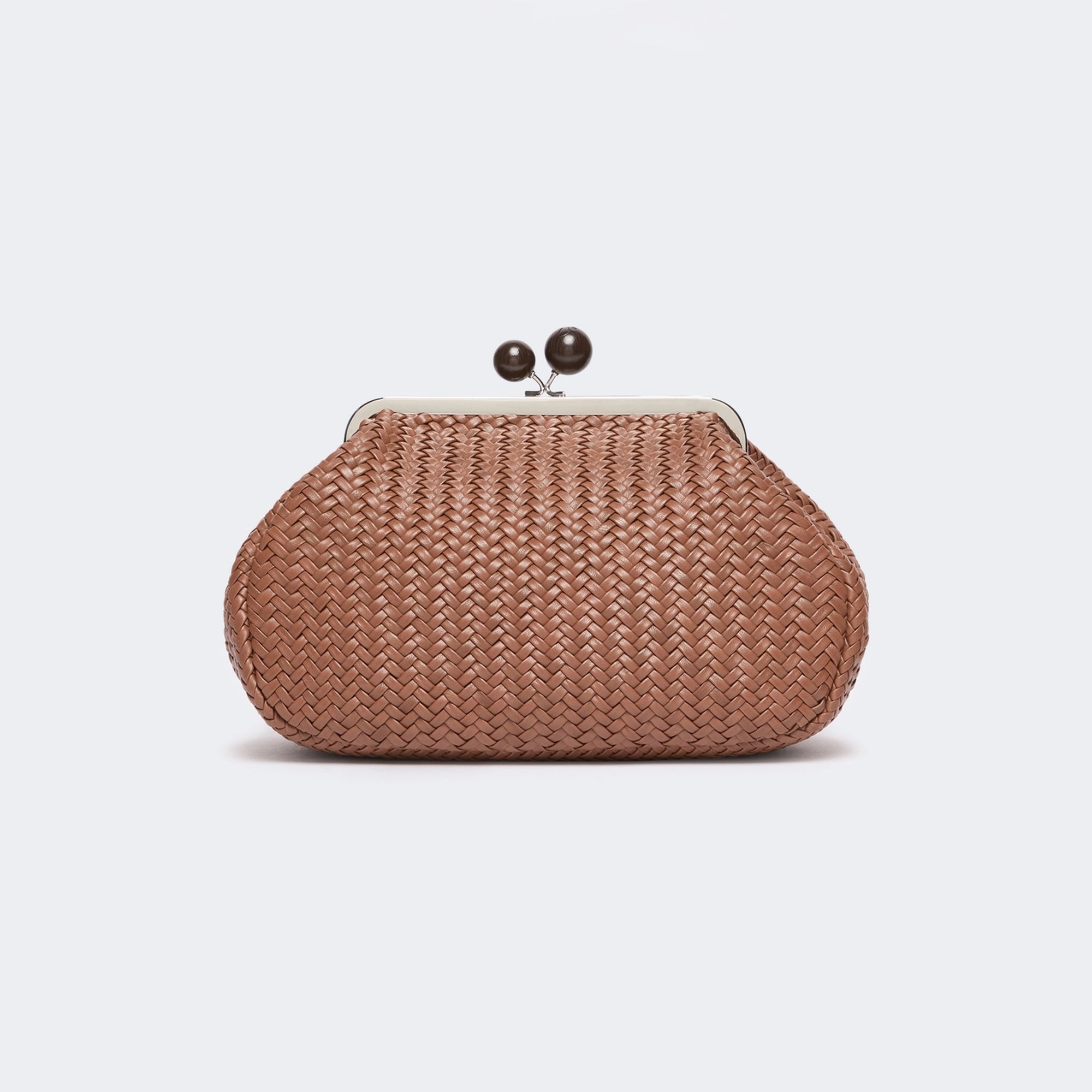 WEEKEND MAX MARA WKAere Woven Leather Bag in Tobacco Brown