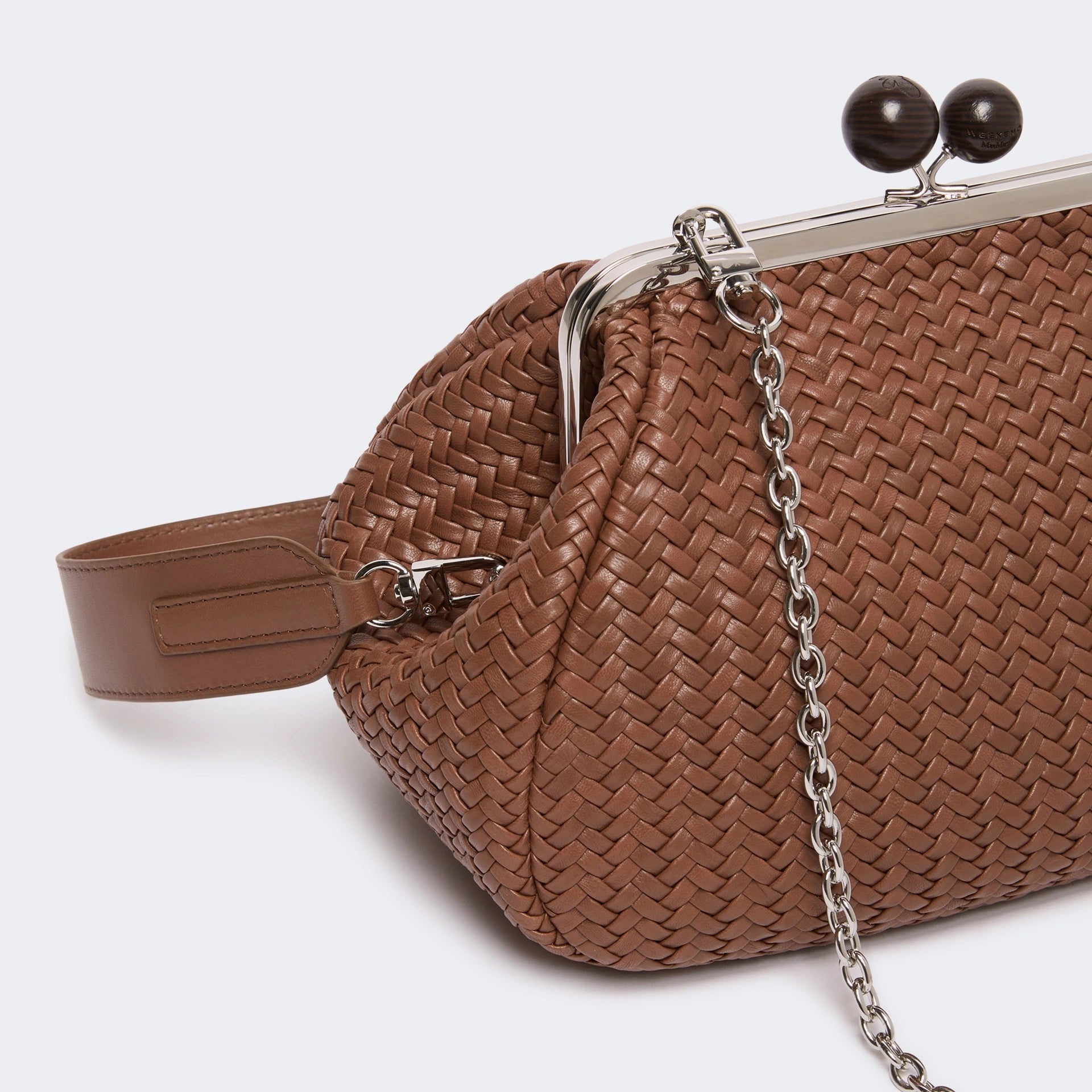 WEEKEND MAX MARA WKAere Woven Leather Bag in Tobacco