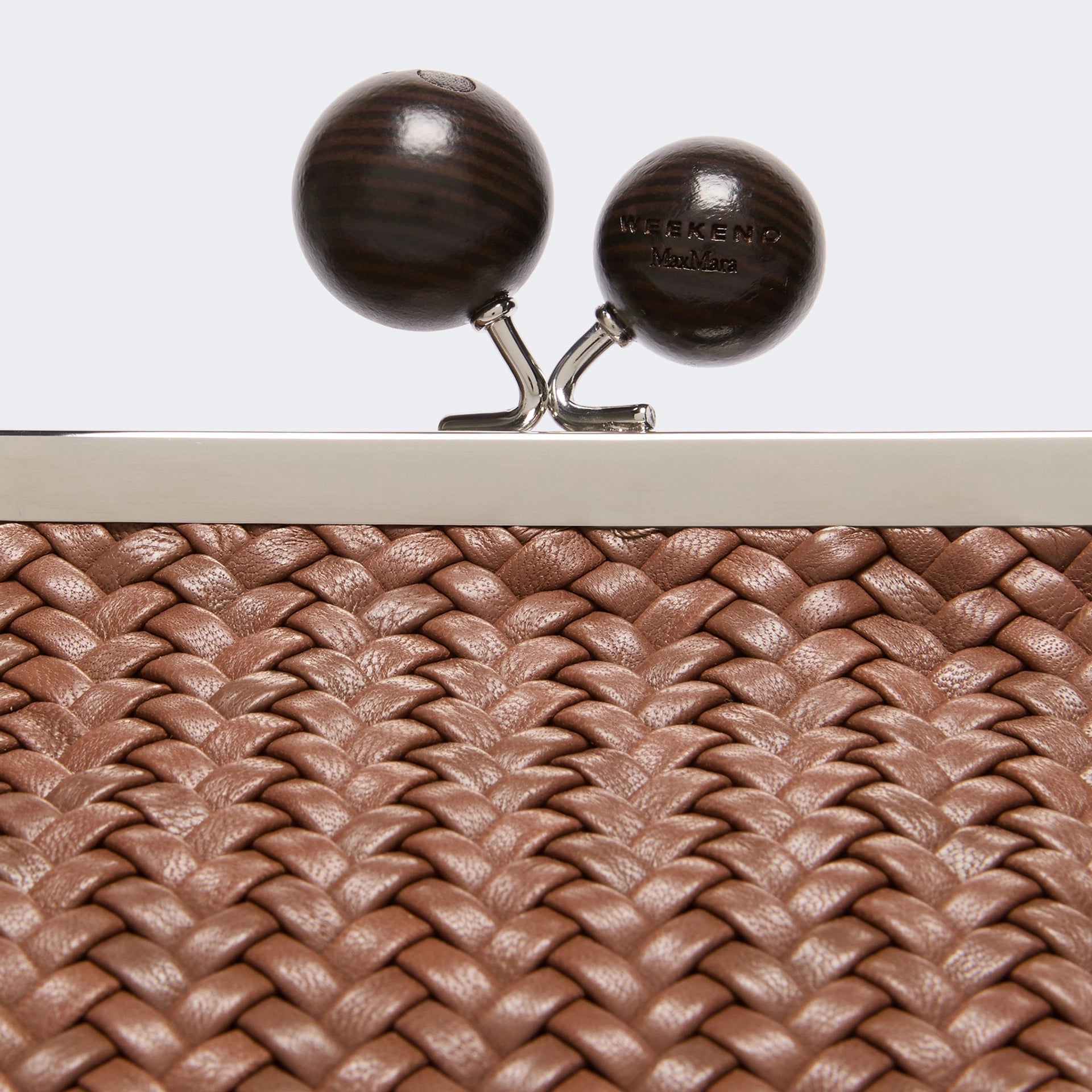 WEEKEND MAX MARA WKAere Woven Leather Bag in Tobacco