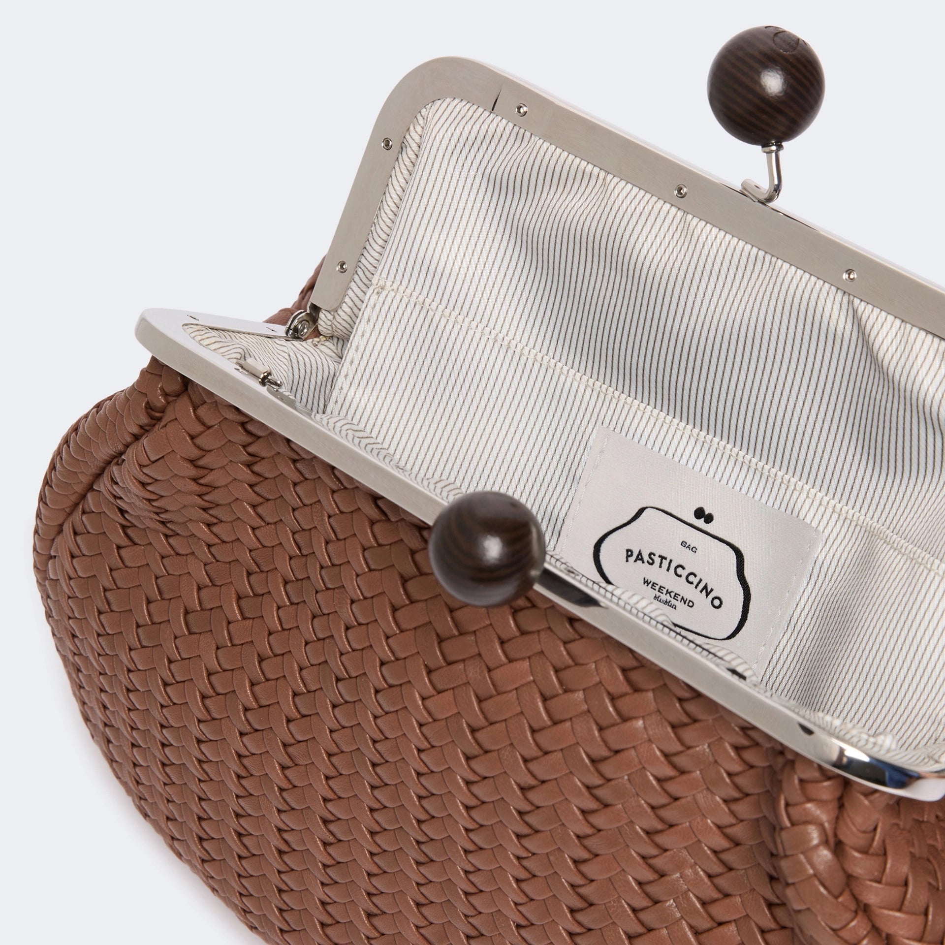 WEEKEND MAX MARA WKAere Woven Leather Bag in Tobacco