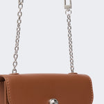 WEEKEND MAX MARA WKACalao Smooth Calfskin Wallet Chain Bag in Tobacco