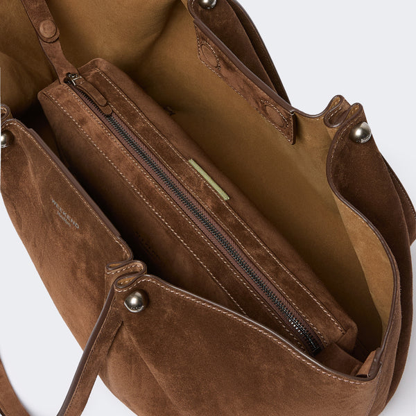 WEEKEND MAX MARA WKAPesi Calfskin Suede Tote Bag in Chocolate