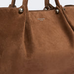 WEEKEND MAX MARA WKAPesi Calfskin Suede Tote Bag in Chocolate