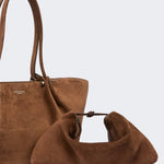 WEEKEND MAX MARA WKAPesi Calfskin Suede Tote Bag in Chocolate