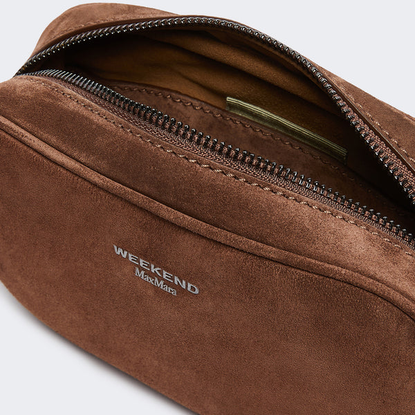 WEEKEND MAX MARA WKAStruzzo Suede Calfskin Camera Bag in Chocolate