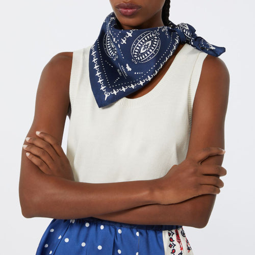 WEEKEND MAX MARA Siam Square Scarf in Ultramarine