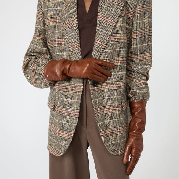 WEEKEND MAX MARA WKASenape Soft Nappa Lambskin Gloves in Tobacco