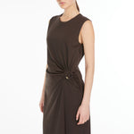 Locusta Jersey Dress in Dark Brown