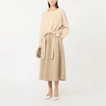 WEEKEND MAX MARA WKDDestino Technical Fabric and Cotton Dress in Hazelnut Brown