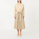 WEEKEND MAX MARA WKDDestino Technical Fabric and Cotton Dress in Hazelnut Brown