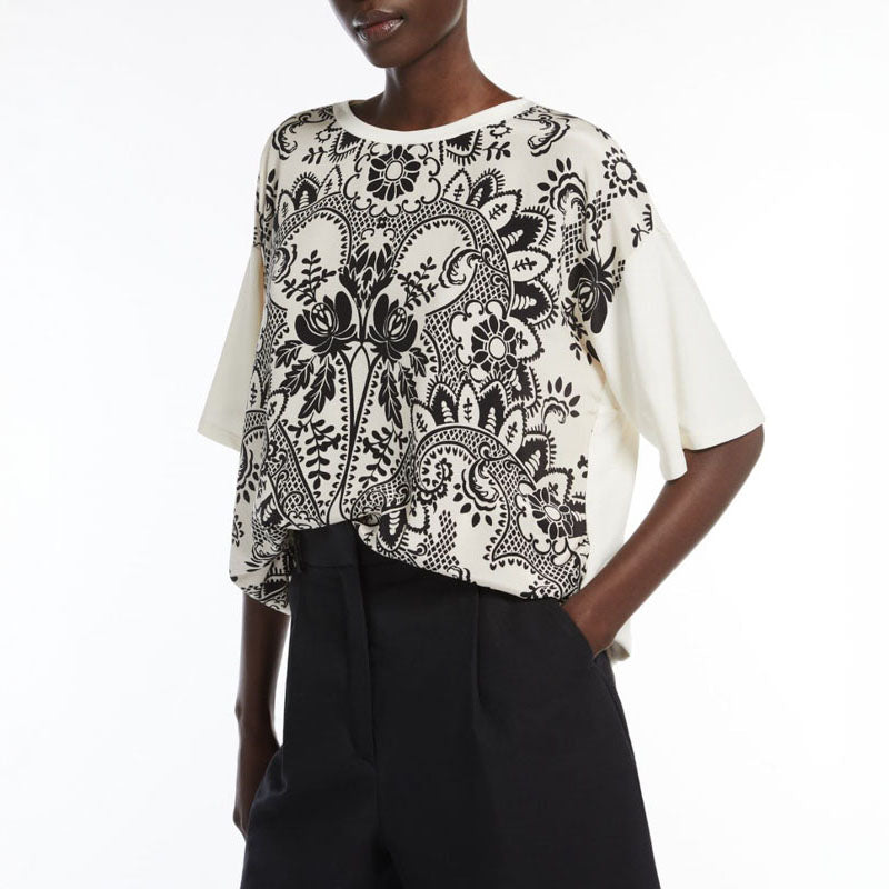 WEEKEND MAX MARA Pampas Top in Ivory Batik