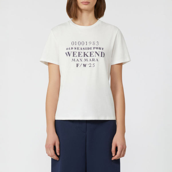 WEEKEND MAX MARA Guglia Pure Cotton T-Shirt in White