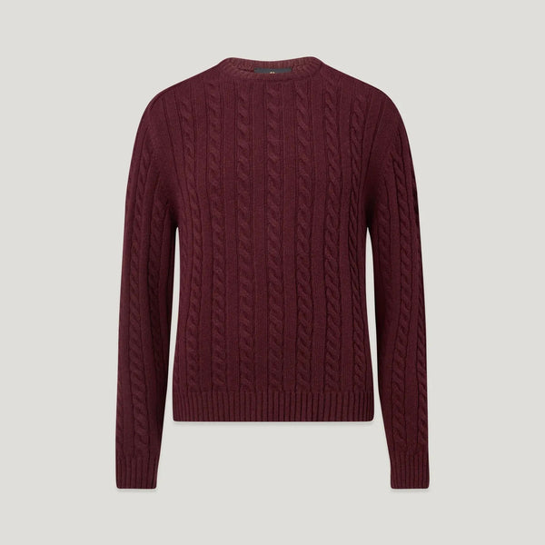 BELSTAFF Westport Crew Neck Jumper in Oxblood