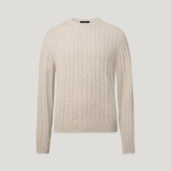 BELSTAFF Westport Crew Neck Jumper in Pale Stone