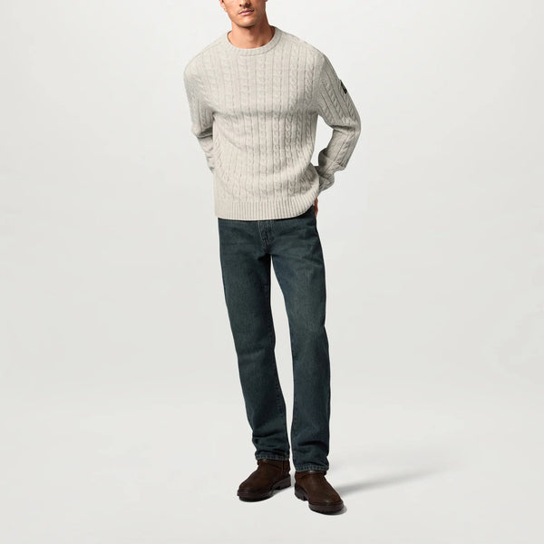 BELSTAFF Westport Crew Neck Jumper in Pale Stone
