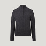 BELSTAFF Westport Quarter Zip Jumper in Charcoal Melange