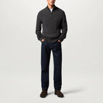 BELSTAFF Westport Quarter Zip Jumper in Charcoal Melange