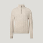 BELSTAFF Westport Quarter Zip Jumper in Pale Stone