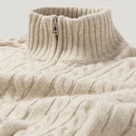 BELSTAFF Westport Quarter Zip Jumper in Pale Stone
