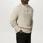 BELSTAFF Westport Quarter Zip Jumper in Pale Stone