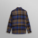 WAX LONDON Whiting Overshirt in Blue/Khaki