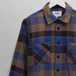 WAX LONDON Whiting Overshirt in Blue/Khaki