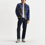 WAX LONDON Whiting Overshirt in Blue/Khaki