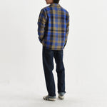 WAX LONDON Whiting Overshirt in Blue/Khaki