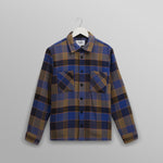 WAX LONDON Whiting Overshirt in Blue/Khaki