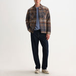 WAX LONDON Whiting Ari Wool Blend Check Overshirt in Oatmeal/Multi