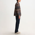 WAX LONDON Whiting Ari Wool Blend Check Overshirt in Oatmeal/Multi