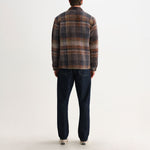 WAX LONDON Whiting Ari Wool Blend Check Overshirt in Oatmeal/Multi
