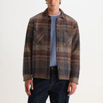 WAX LONDON Whiting Ari Wool Blend Check Overshirt in Oatmeal/Multi