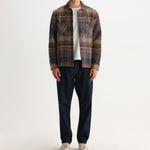 WAX LONDON Whiting Ari Wool Blend Check Overshirt in Oatmeal/Multi