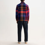 WAX LONDON Whiting Bold Check Overshirt in Purple/Red