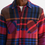 WAX LONDON Whiting Bold Check Overshirt in Purple/Red