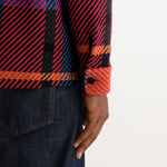 WAX LONDON Whiting Bold Check Overshirt in Purple/Red