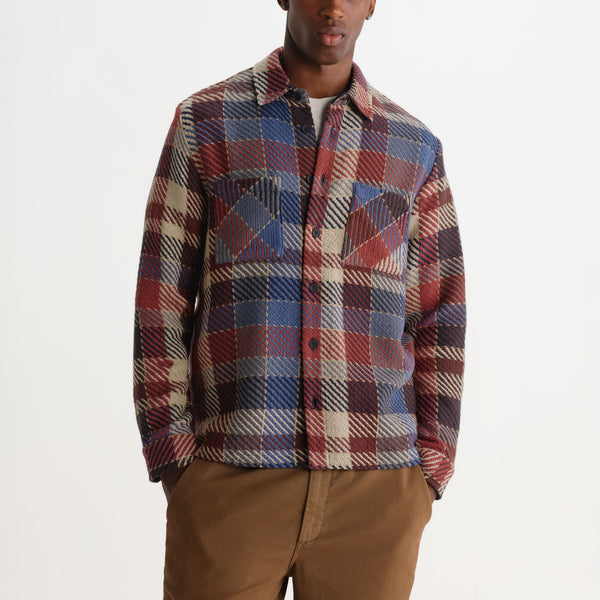 WAX LONDON Whiting Pike Check Overshirt in Rust/Multi