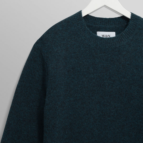 WAX LONDON Wilde Fluffy Wool Crewneck in Teal