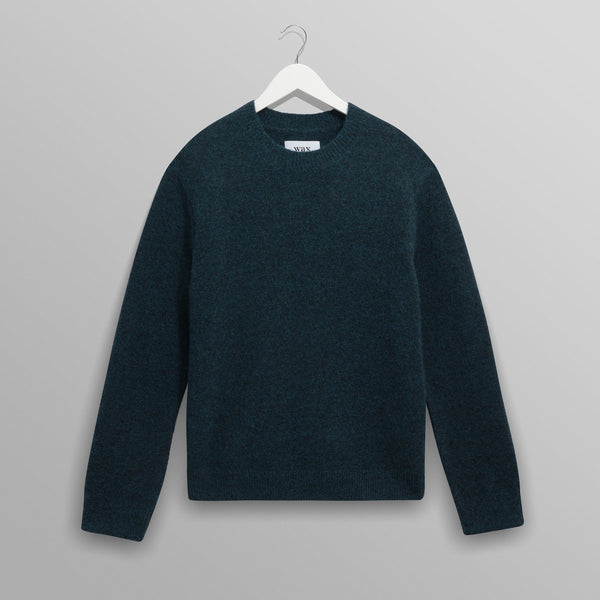 WAX LONDON Wilde Fluffy Wool Crewneck in Teal