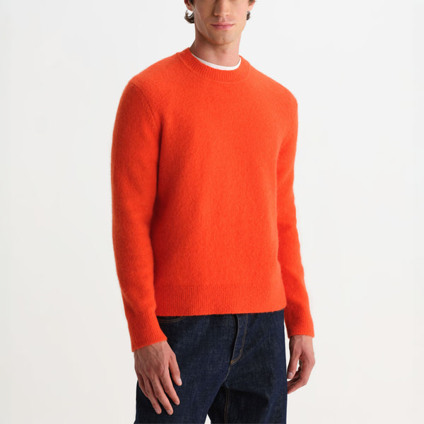 WAX LONDON Wilde Crewneck Fluffy Wool Blend Jumper in Orange