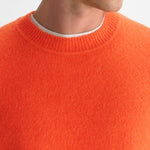WAX LONDON Wilde Crewneck Fluffy Wool Blend Jumper in Orange