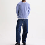 WAX LONDON Wilde Crewneck Fluffy Wool Blend Jumper in Pale Blue