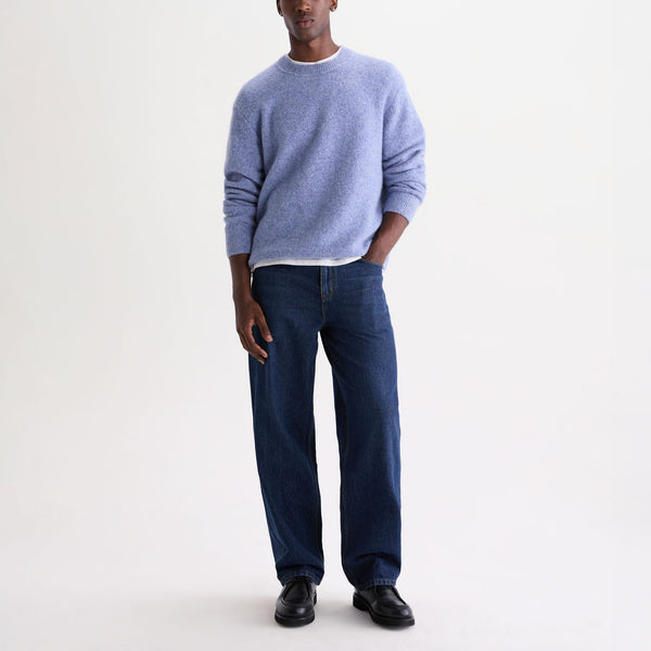WAX LONDON Wilde Crewneck Fluffy Wool Blend Jumper in Pale Blue