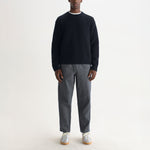 WAX LONDON Wilde Crewneck Fluffy Wool Blend Jumper in Navy