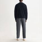 WAX LONDON Wilde Crewneck Fluffy Wool Blend Jumper in Navy