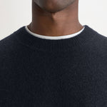 WAX LONDON Wilde Crewneck Fluffy Wool Blend Jumper in Navy