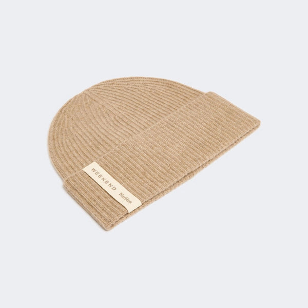 WEEKEND MAX MARA WKAvolonta Cashmere Beanie Hat in Beige